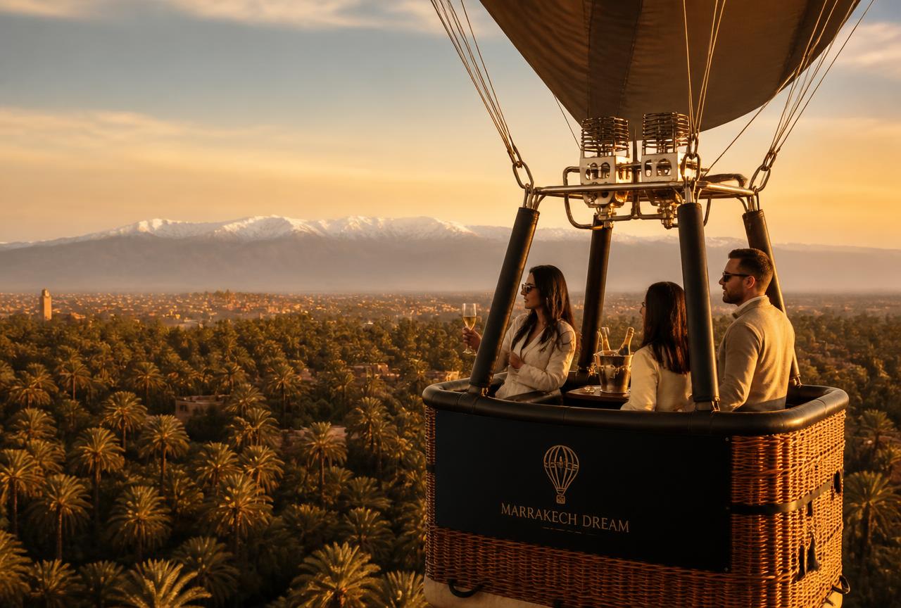 Montgolfière au-dessus de Vol Privé à Marrakech